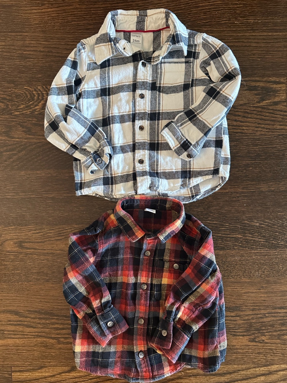 Two flannel shirts - 24M - Old Navy and Carter’s